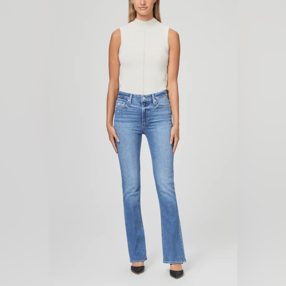 Laurel Canyon High Rise Bootcut Jeans in Rock Show Distressed